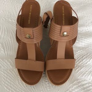 Brown faux leather Wedges size 7.5